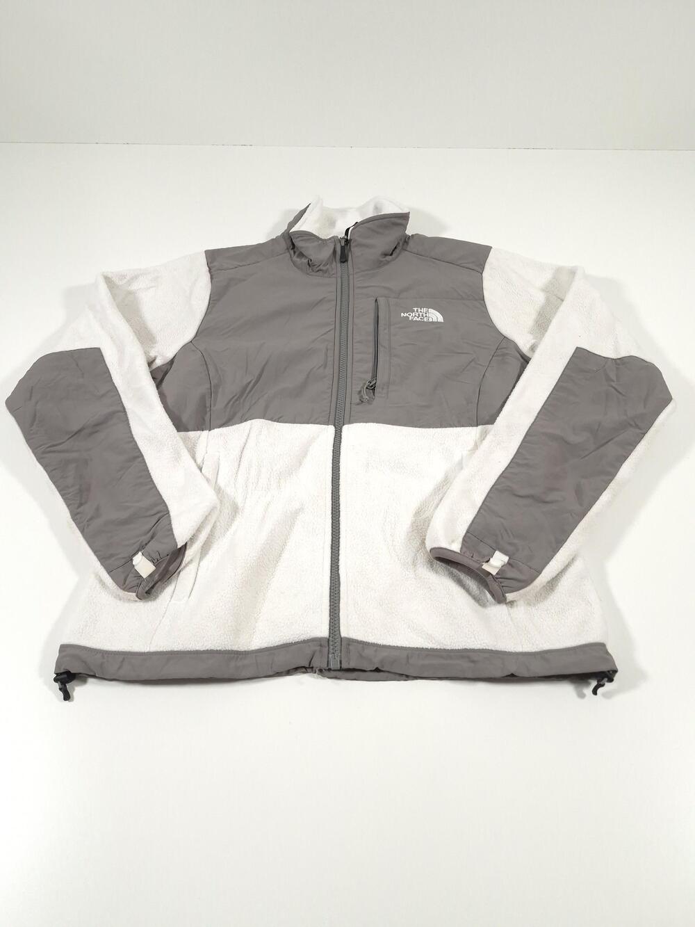 The North Face Jacket Womens S White Gray Polartec Denali Fleece Full Zip Warm